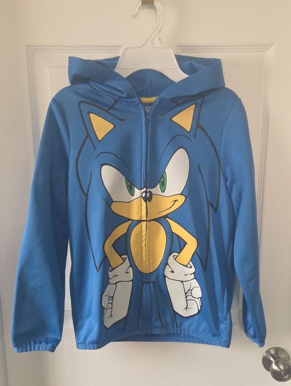 Sonic the Hedgehog Blue Kids Hoodie Jacket Size 10